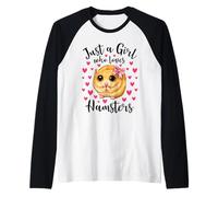 Just a Girl Who Love Hamsters Cute Innocent Hamster Mom Camiseta Manga Raglan