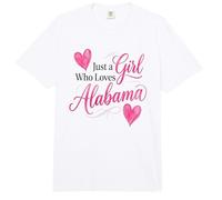 Just a Girl Who Loves Alabama, Cute Pink Alabama Girl Comfort Colors Adult Heavyweight T-Shirt