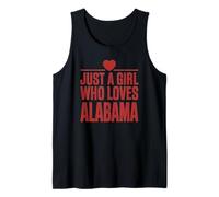 Just A Girl Who Loves Alabama, Women's Girls Cute Alabama Camiseta sin Mangas