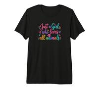 Just A Girl Who Loves All Animals Cute Animal Lover Camiseta Premium