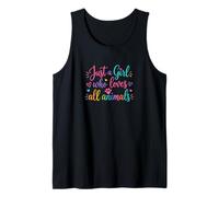 Just A Girl Who Loves All Animals Cute Animal Lover Camiseta sin Mangas