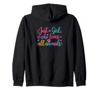 Just A Girl Who Loves All Animals Cute Animal Lover Sudadera con Capucha