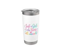 Just A Girl Who Loves All Animals Cute Animal Lover Vaso térmico de acero inoxidable de doble pared