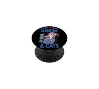 Just a Girl Who Loves Anime and Cats PopSockets PopGrip Adhesivo