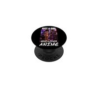 Just A Girl Who Loves Anime Meme Figura Gamer Otaku Japón PopSockets PopGrip Adhesivo