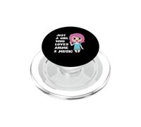 Just A Girl Who Loves Anime Y Música Cita Frase Linda Chica PopSockets PopGrip para MagSafe