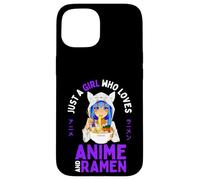 Just a Girl Who Loves Anime y Ramen Teen Girls Japan Merch Carcasa para iPhone 15