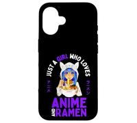 Just a Girl Who Loves Anime y Ramen Teen Girls Japan Merch Carcasa para iPhone 16