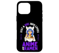 Just a Girl Who Loves Anime y Ramen Teen Girls Japan Merch Carcasa para iPhone 16 Pro MAX