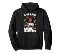 Just A Girl Who Loves Anime Y Sketching Afro Anime Merch Sudadera con Capucha