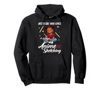 Just A Girl Who Loves Anime Y Sketching Afro Women Manga Sudadera con Capucha