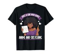 Just A Girl Who Loves Anime Y Sketching Otaku Anime Merch Camiseta