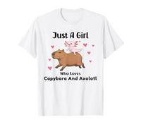 Just a Girl Who Loves Axolotl and Capybara Lover Chicas Mujeres Camiseta