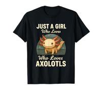 Just a Girl Who Loves Axolotls Cute Retro Amphibian Lover Camiseta
