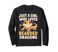 Just A Girl Who Loves Bearded Dragons Adorable diseño de lagarto Manga Larga