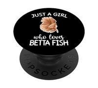 Just A Girl Who Loves Betta Fish - Figura Decorativa para los Amantes de los acuarios PopSockets PopGrip Adhesivo