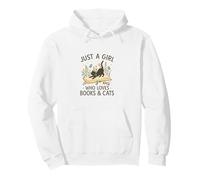 Just a Girl Who Loves Books and Cats Pastel Reading Cat Sudadera con Capucha