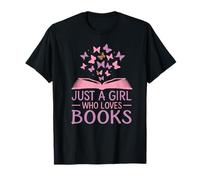 Just A Girl Who Loves Books Butterfly Reading Aesthetic Camiseta
