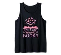 Just A Girl Who Loves Books Butterfly Reading Aesthetic Camiseta sin Mangas