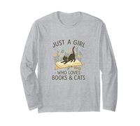 Just a Girl Who Loves Books & Cats Cute Reading Cat Manga Larga