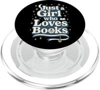 Just a Girl Who Loves Books Starry Moon Book Lover PopSockets PopGrip para MagSafe
