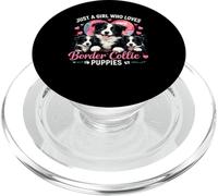 Just a Girl Who Loves Border Collie Puppies Cute Dog Heart PopSockets PopGrip para MagSafe