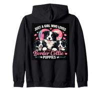 Just a Girl Who Loves Border Collie Puppies Cute Dog Heart Sudadera con Capucha
