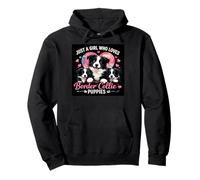 Just a Girl Who Loves Border Collie Puppies Cute Dog Heart Sudadera con Capucha