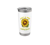 Just A Girl Who Loves Brittany Spaniels Dog Funny Sunflower Vaso térmico de acero inoxidable de doble pared