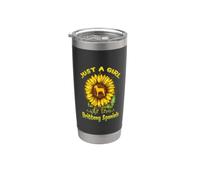 Just A Girl Who Loves Brittany Spaniels Dog Funny Sunflower Vaso térmico de acero inoxidable de doble pared