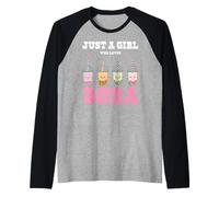Just A Girl Who Loves Bubble Tea Boba Tea Lovers Camiseta Manga Raglan