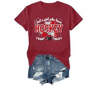 Just a Girl Who Loves - Camiseta de hockey con cuello redondo y cuello en V, Crew-claret, S