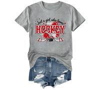 Just a Girl Who Loves - Camiseta de hockey con cuello redondo y cuello en V, Crew-grey, S