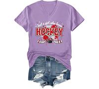 Just a Girl Who Loves - Camiseta de hockey con cuello redondo y cuello en V, Cuello en V, morado claro, XL