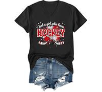 Just a Girl Who Loves - Camiseta de hockey con cuello redondo y cuello en V, Cuello en V, negro, L