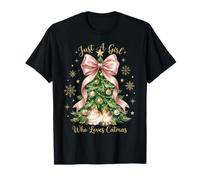 Just A Girl Who Loves Catmas Funny Cute Cat Christmas Xmas Camiseta
