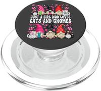 Just A Girl Who Loves Cats and Gnomes For Women Funny Saying PopSockets PopGrip para MagSafe