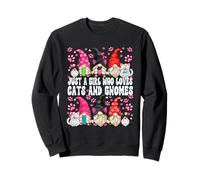 Just A Girl Who Loves Cats and Gnomes For Women Funny Saying Sudadera