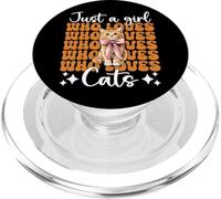 Just a Girl Who Loves Cats Arco de Coqueta de Gato atigrado Naranja PopSockets PopGrip para MagSafe