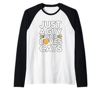 Just A Girl Who Loves Cats Camiseta Manga Raglan