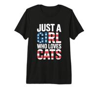 Just A Girl Who Loves Cats Camiseta Premium