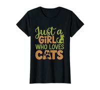 Just A Girl Who Loves Cats Cat Lover Women Girls Camiseta