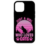 Just A Girl Who Loves Cats, Cool Cats Meme Cartoon Graphic Carcasa para iPhone 12 Mini