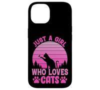 Just A Girl Who Loves Cats, Cool Cats Meme Cartoon Graphic Carcasa para iPhone 14
