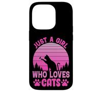 Just A Girl Who Loves Cats, Cool Cats Meme Cartoon Graphic Carcasa para iPhone 14 Pro