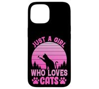 Just A Girl Who Loves Cats, Cool Cats Meme Cartoon Graphic Carcasa para iPhone 15