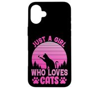 Just A Girl Who Loves Cats, Cool Cats Meme Cartoon Graphic Carcasa para iPhone 16 Plus