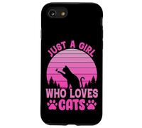 Just A Girl Who Loves Cats, Cool Cats Meme Cartoon Graphic Carcasa para iPhone SE (2020) / 7/8