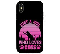 Just A Girl Who Loves Cats, Cool Cats Meme Cartoon Graphic Carcasa para iPhone X/XS