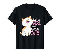Just A Girl Who Loves Cats Divertido adorable lindo kawaii manga Camiseta